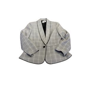 Le Suit blazer jacket women’s size 10 black and white black piping